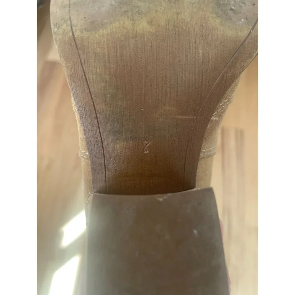 ~ Sam Edelman Suede Ankle Boots 8 Leather Booties Size Tan Camel Brown Western